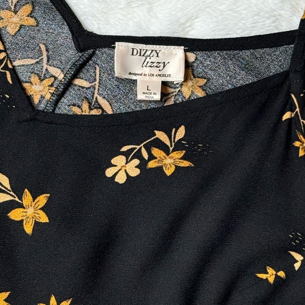 Dizzy Lizzy Tea-Length Double Slit Dress With Adjustable Straps - Picture 12 of 14